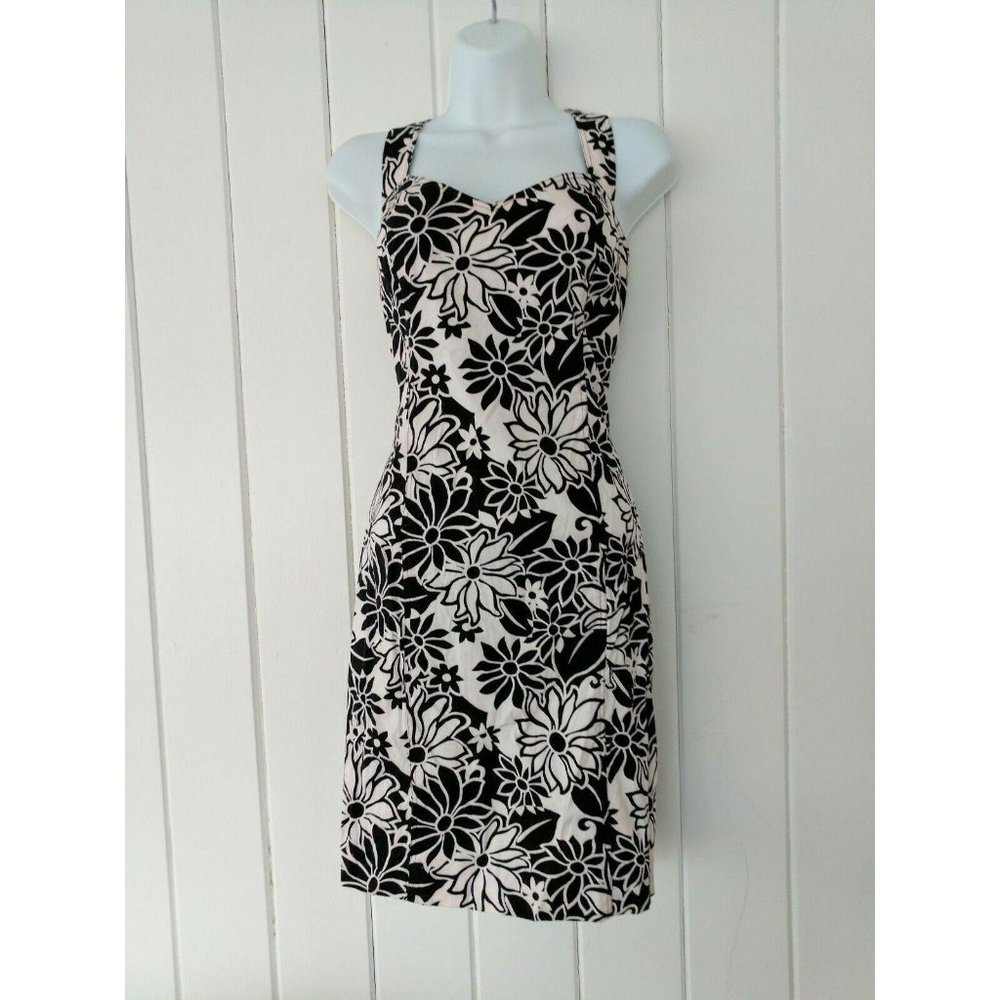 Black Market Black and White Stretch Cotton Sheath